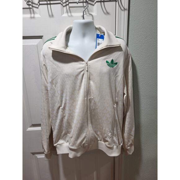 adidas Other - NWT Men’s Adidas Adicolor Monogram Track Jacket Wonder White with Green